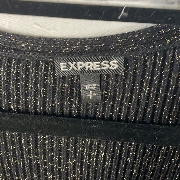 🖤✨ Express Black and Gold Sparkle 3/4 Sleeve Sweater - Size Small - Picture 2 of 3